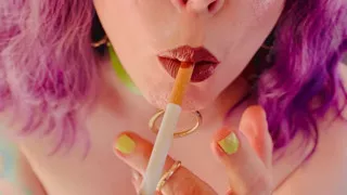 The Lovely Miss Tina Snua Smokes A Cigarette With Dangles, Drifts & Close Ups