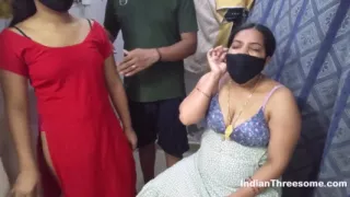 Real Indian Threesome with Desi MILF and Cute 18 Year Old Teen