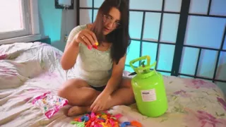 First Time Playing with Helium Balloons - Bunny Looner