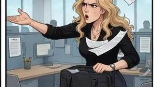 Spicy Cassandra has fun inside office