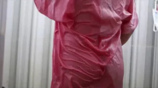 Indonesian Porn Peeping at a Busty Girl Taking a Bath in a Transparent Satin Dress
