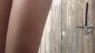 Home activities gf naked outside
