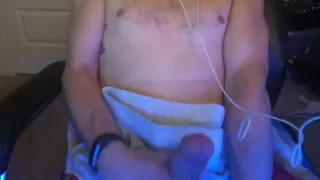 Teen Jerking off Huge Cock with Huge Cum Shot on Himself
