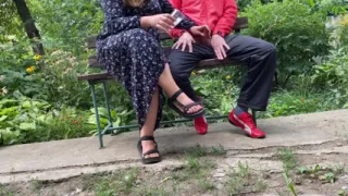 Mature Stepmom Milks My Dick Outdoors in the Park