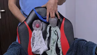 Horny Massage Therapist Secretly Cums on Client's Soaked Panties After Session - Creampie Undies Fetish