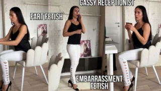 The Gassy Receptionist - Accidental Office Farting in Jeans