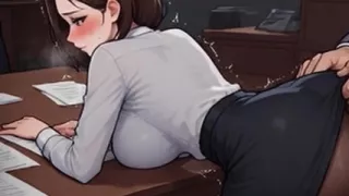 Waifu Secretary POV - Red Lingerie & Hair Variety Office Close-Up Fucking