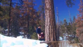 Big ass girl bends over while she gets fucked hard on the snow