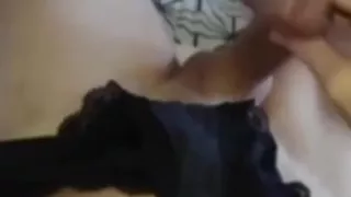 Mature man cumshot on panties worn
