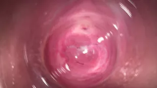 Camera deep inside Mia's tiny creamy vagina
