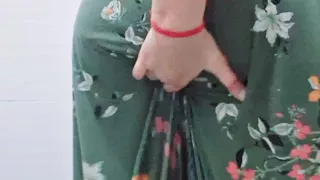 First time young Indian girl live on firlty bathroom