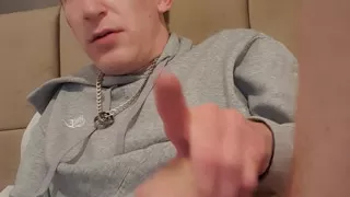 Teen messing with he's floppy big cock stretchy