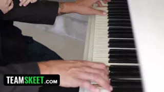 Petite naughty blonde girl Sammie Daniels needs dick stimulation to work hard on her piano skills