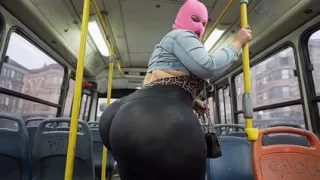 "Masked Guy Grabs BBW's Huge Ass in Public Bus - Risky Tease"