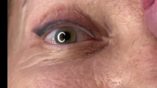 Milf extremely close up cumshot on eye orgasm