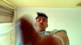 Teen with Thick Cock and Bouncing Balls Cums in a Cup and Drink Own Cum