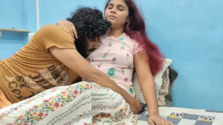 T shirt and skirt hot romantic lip lock in bedroom romancce