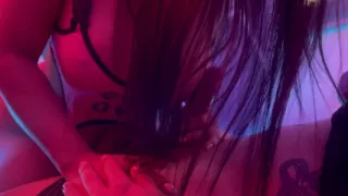 I'm playing a video game while I'm getting a blowjob from my stepsister