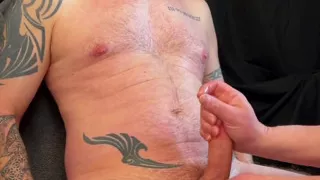 Married Guy with Big Cock Edged, Cums Twice, and Fed His Own Cum!
