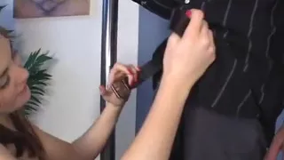 Curvy babe gives dude a pole dance show before he fucks her