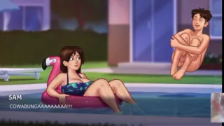 Big boobed MILF Step-Mom was surprised!! I fucked her in the swimming pool.