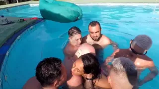Gangbang with the Sluttiest Married Woman in Floripa, 7 Men Fucking Her Hairy.