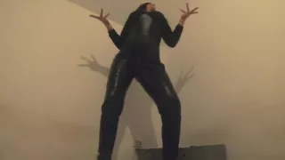 Smoking Leather Dance. Ripped Jumpsuit Pussy Tease, Toilet Pee and Dirty Masturbation