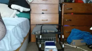 Fat Cross dresser bouncing its tits while taking a dildo in asshole