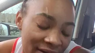 Petite Ebony Gagging on Bwc
