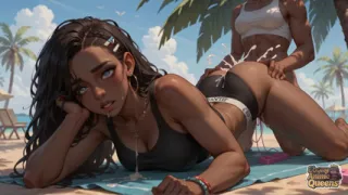 Sunlit Beach Oral Desire with the Hottest Dirty Ebony, Very First Time XXX, Stunning Ebony Queen!