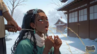 Ebony, Horny, Slutty, and Messy for the First Time in a Snowy Village.