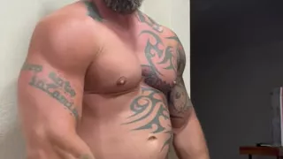 Tattooed Viking Flexes While Stroking for You