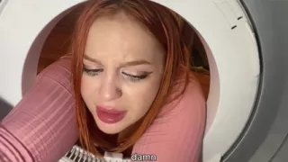 Stepmom Stuck in Washing Machine and Stepson Inserts Huge Cock Into Her Pussy: S1e12