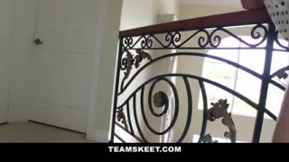 Shy petite teen does her first porn casting