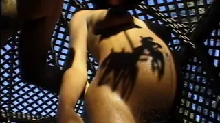Pregnant black woman oiled up and fucked outdoors