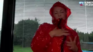 Shiny Pvc Rain Suit Garden Tease