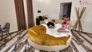 Disgusted Stepaunt Catches Young Stepnephew Jerking off to a Photo of Her Under the Covers