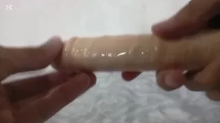 Femboy tests his new dildo