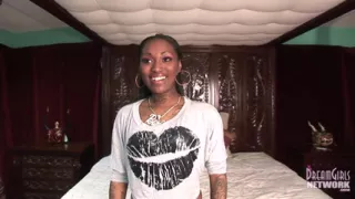 Tattooed ebony freak gets naked