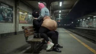 "Masked Stranger Grabs Thick BBW Ass at Empty Train Station"