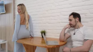 She Couldn't Wait Anymore! Fucking Her Husband Right During His Work Call!