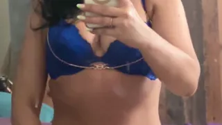 Blue Lace Mirror Tease with My Squirt-stained Mirror