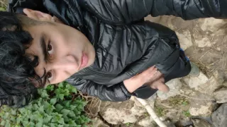 2 Times Walking with Cock Out of Jeans Near River to Piss Into River - Uncut Hairy Cock