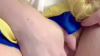Sailor Moon Rubs Clit in Bathtub