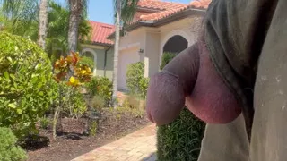 A Bit Of Small Cock Play In The Driveway
