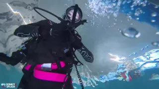 Underwater Scuba Slave Training - Dominated in Chains & Wetsuit Edging