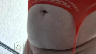 Walk in lingerie and nipple and balls on the stairs