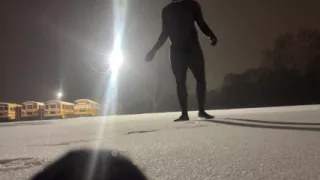 Playing In The Snow For The First Time Butt Ass Naked With Only My Mask On