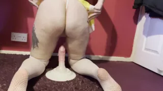 Snowwhite Rides a Monster Cock in Cowgirl Position