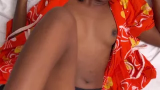 Huge Cumshot on a Pretty Ebony Girl's Body - POV Video